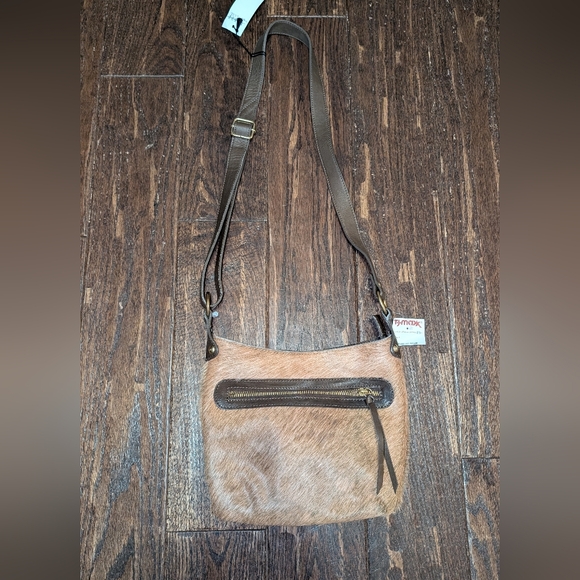 NWT Maurizio Taiuti Genuine Leather And Fur Crossbody Bag In Brown - Picture 13 of 16